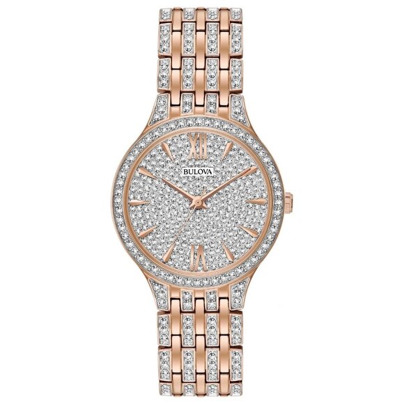 Bulova Phantom Women Quartz Rose Gold Stainless Steel Crystal Watch - Picture 1 of 6